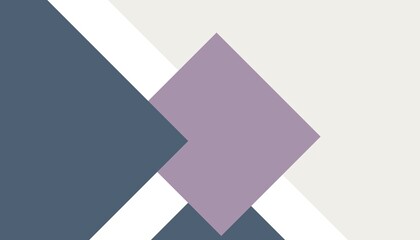 Geometric background with Cloud dancer, Blue Fusion and Quiet Violet colored shapes, with triangles and square, empty, blank, trendy colors, template