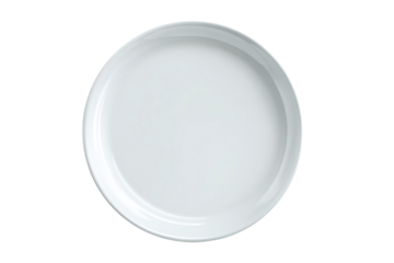 A white plate on a black background