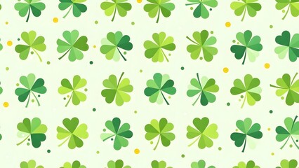 Seamless pattern of four leaf clovers for st patricks day celebration and irish luck theme