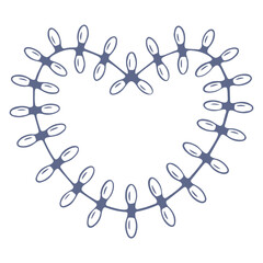 A minimalist vector graphic illustration of a molecular structure in a circular formation