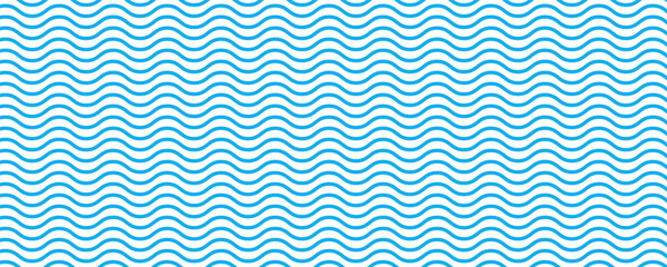Seamless Wave Pattern, Hand drawn water sea vector background. Wavy beach print, curly grunge paint lines,