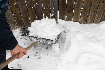 snow shoveling after snow storm