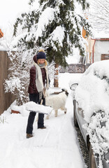 snow shoveling after snow storm