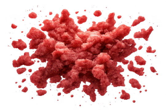 Red Abstract Shape on transparent background, design element, texture - Powered by Adobe