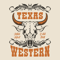 Texas skull design