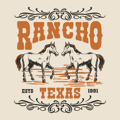 Horses at a texas ranch