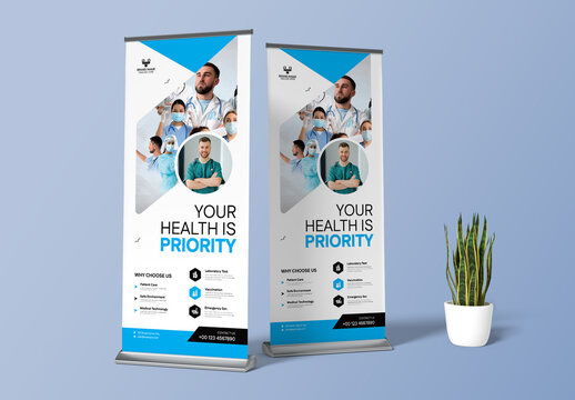 Medical Roll Up Banner Design Layout