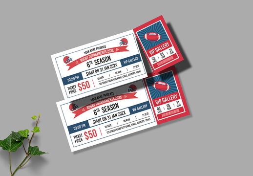 Rugby Tournament Ticket Design