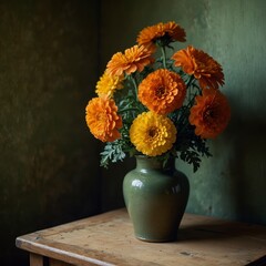 Marigolds in vase