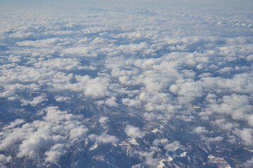 北海道上空からの景色