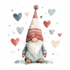 Romantic Valentine Illustration with Hearts and Love Symbols