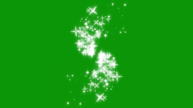 Glitter sparkles twinkle stars line and twinkle sparkle stars animation, cartoon doodle sparkles, star sparkle vector doodles, glowing light effect in seamless 4K green screen animation for video
