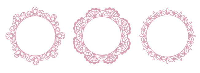 Romantic Round Lace Frame Set