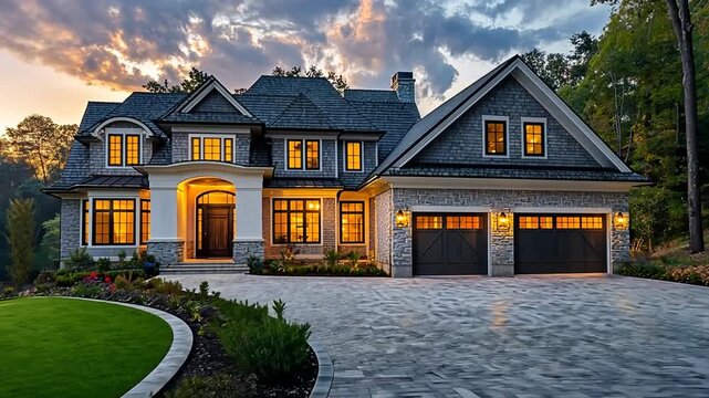 classic american dream house in suburban neighborhood video