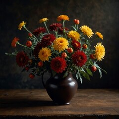 Chrysanthemums in vase