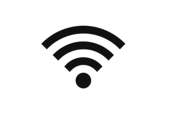 A WiFi symbol on a black background