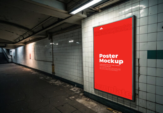 Poster Mockup in Industrial Setting for Raw Urban Advertising