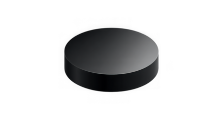 Black circular object isolated on transparent background