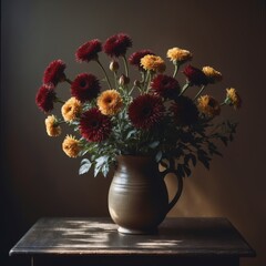 Chrysanthemums in vase