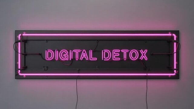 Neon sign for digital detox.
