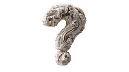 Intricate question mark icon isolated on transparent background