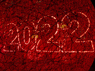 red numbers 2022 are a symbol of the war in Ukraine