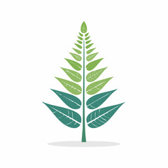 Stylized green leaf illustration on white background for various uses