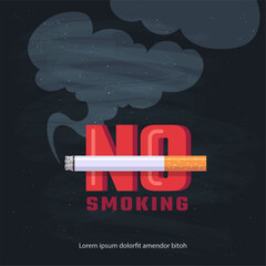 No smoking poster. social anti tobacco poster. vector placard
