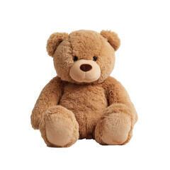 Obraz premium A large brown teddy bear sitting on a black background