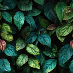 Seamless texture of overgrown jungle vines and leaves dense and tropical