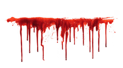 Blood drip isolated on transparent background
