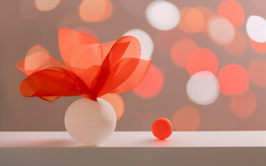 Composici&oacute;n minimalista con color fuerte sobre fondo neutro, espacio para texto.