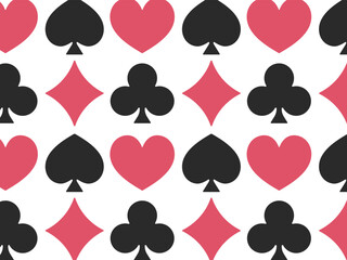 かわいいポップなトランプのスート模様背景