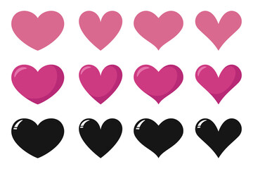 Collection of abstract valentine hearts