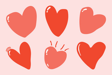 Cute doodle love heart collection