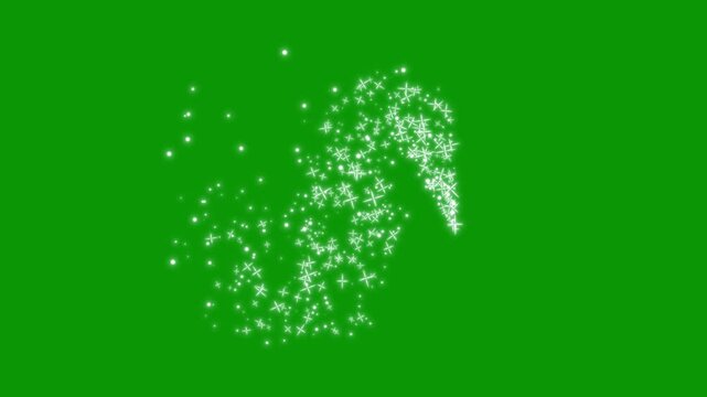 4k Magic glitter sparkle line trail animated, white cartoon doodle sparkles glitter, flat, vector, flat vector doodles, glowing light effect glitter loop star, particle glitter effect on green screen