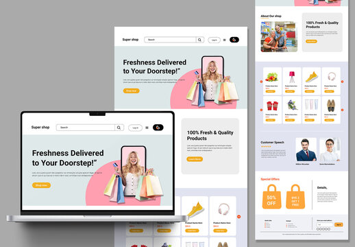 Online Grocery Store Ecommerce Website Template