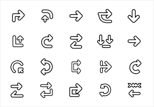 Vector Collection Of Simplistic Black Arrow Icons