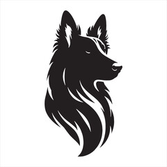 Fototapeta premium Belgian Shepherd Dog Vector Silhouette Illustration Showing Strength Intelligence and Loyalty Perfect for Logos Branding T Shirts Stickers Posters Animal Art Prints and Professional Graphic.