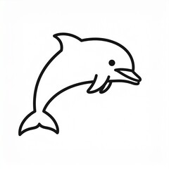 Obraz premium Minimalist Whale Silhouette Logo Icon Black and White Vector Illustration