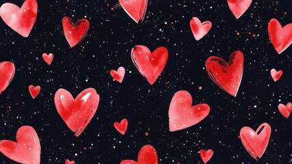 Vibrant red hearts on dark background for Valentine's Day