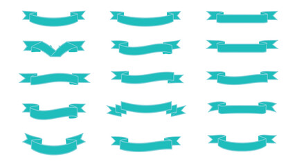 Ribbon Banner Collection &ndash; Curved Vintage Label Ribbons for Sale Badge and Promotion Design