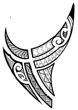 Polynesian Inspired Abstract Black Ink Tattoo Art