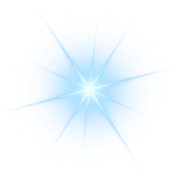 Blue starlight sparkle with clean glow and soft rays. The abstract light feels refined and modern. Suitable for elegant branding design. PNG
