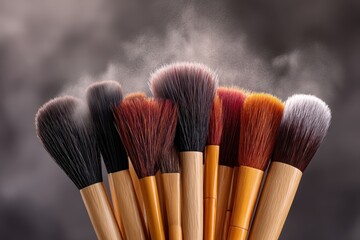 Collection of brushes assortment of various brushes for different artistic and cleaning purposes