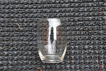 Clear glass oval beverage tumbler