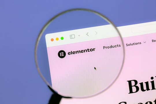 Ostersund, Sweden - Jan 12, 2026: Elementor website. Elementor Ltd. is an Israeli software development company primarily known for its WordPress website builder Elementor.