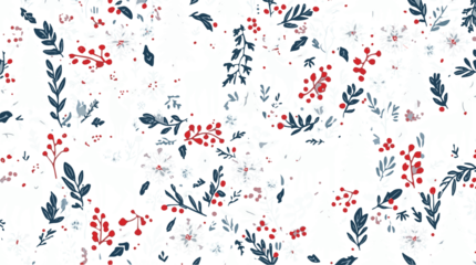  template featuring a winter seamless pattern with fabric motifs and a Christmas print design, showcasing a serene winter forest scene with wild animals