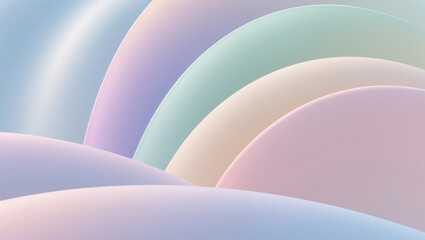 Soft pastel waves create a dreamy landscape of gentle curves