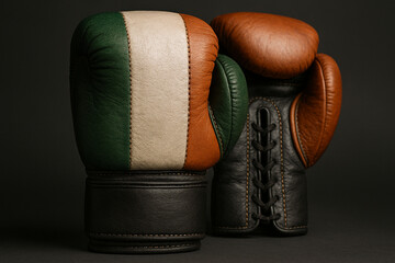 Heritage Boxing Gloves with Irish Tricolor